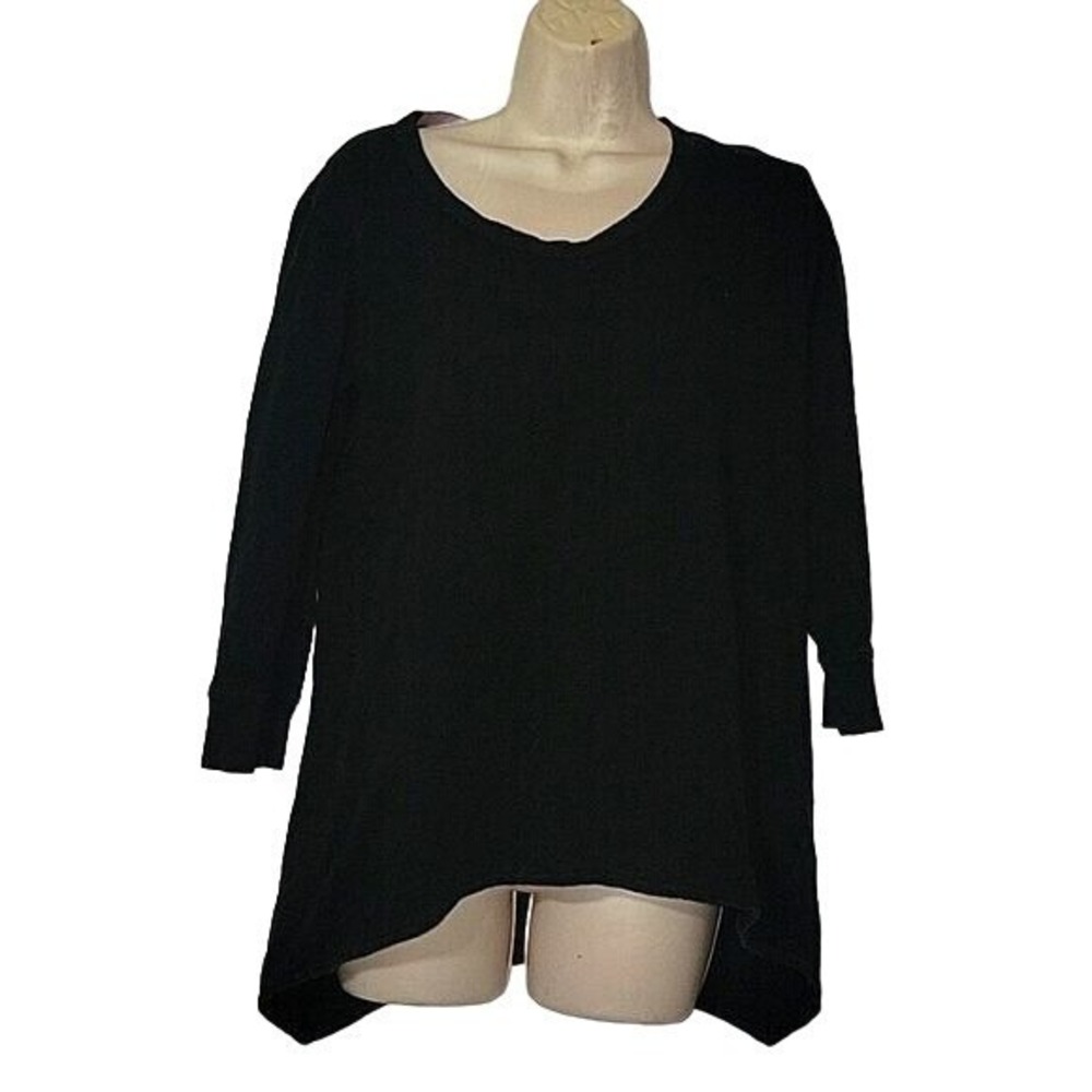 WILT Designer Long Sleeve Tunic‎ Slub Jersey Knit Breathable Casual Top S Black